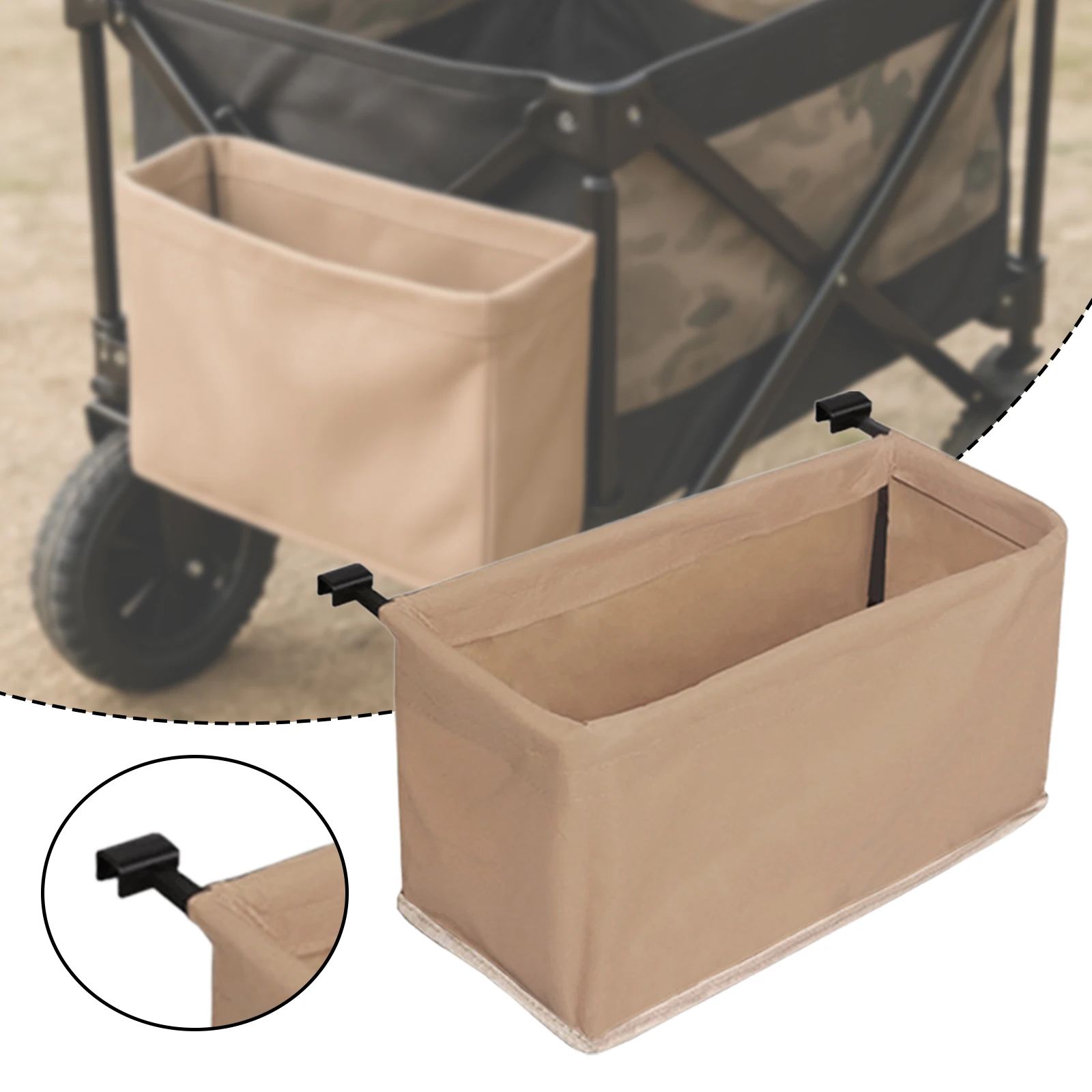 Folding Wagon Cart Tail Bag Waterproof Cloth Storage Pouch Basket for Garden Camping Shopping and Beach Adventures