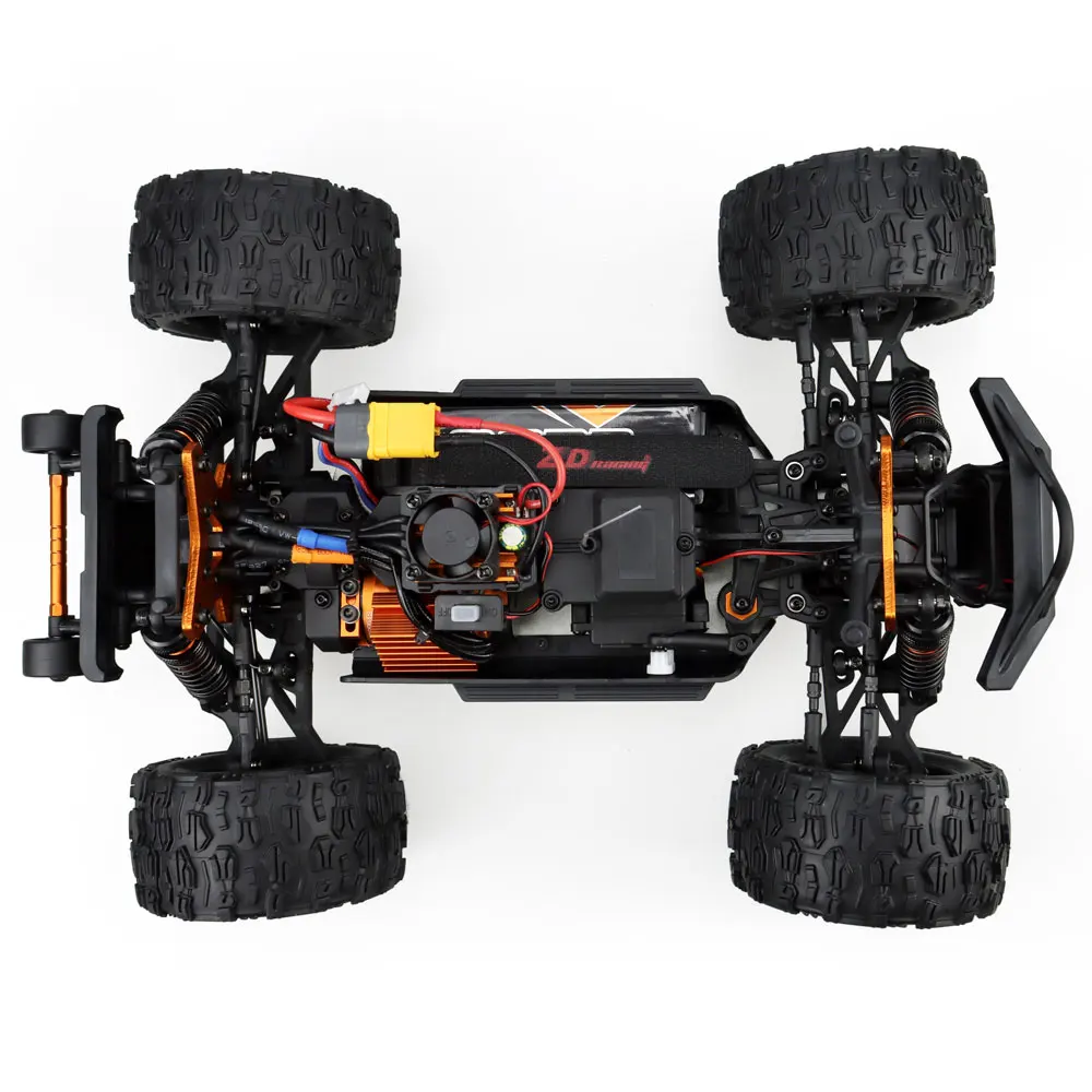 ZD Racing 1/16 Monster Truck 80km/h Brushless 3S RC Model Car 2.4G 4WD Off Road Truck Car MT-16(Black/Orange)