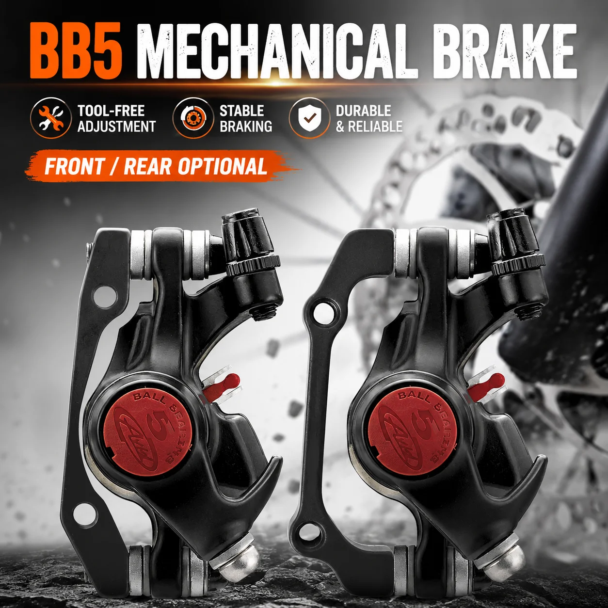 

BB5 Mechanical Disc Brake Caliper MTB Bike Cable Pull Front Rear Aluminum Tool-Free Adjustment Bicycle Brake Repair Part WALGUN