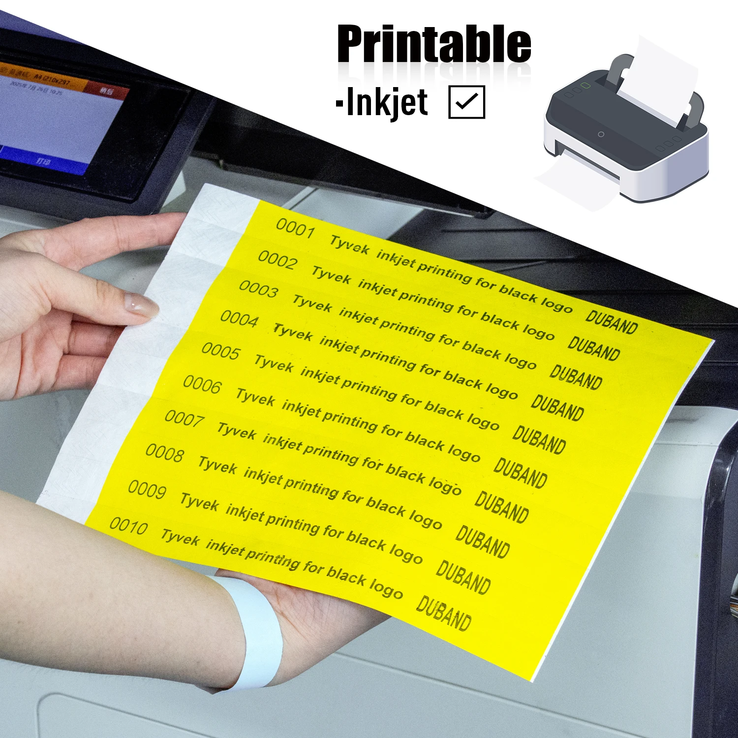 100pcs Mixed 10 Colors（Numbers 001 – 100）Multicolored Tyvek Bracelets Activity Ticket ldentification Band Waterproof