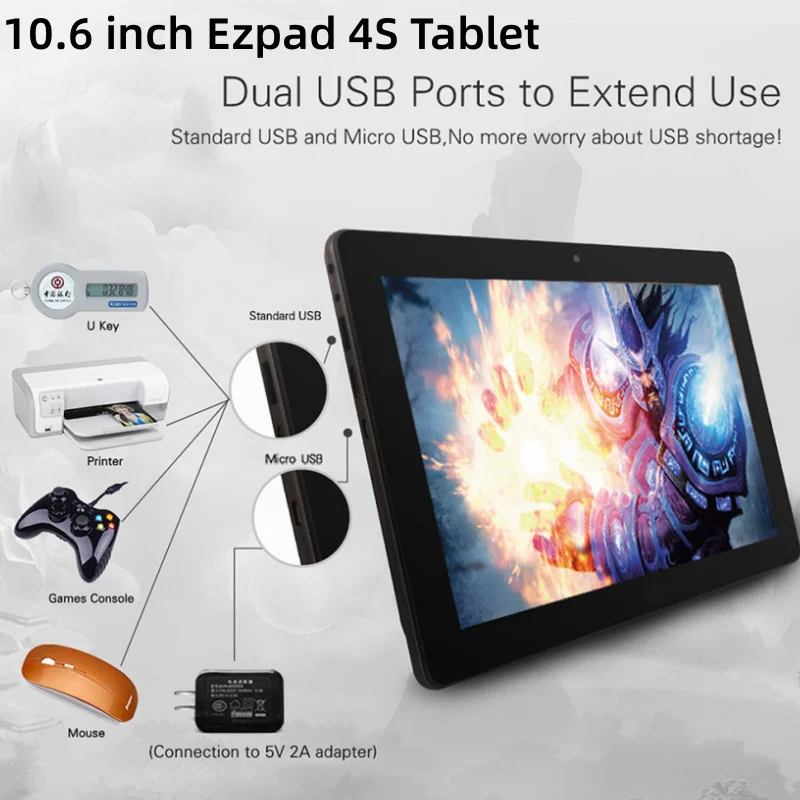 

Jumper EZpad 4S Ultrabook Tablet PC 10.6 inch Windows10 2GB Ram 32GB Rom Intel Cherry Trail Z8300 Quad Core 1.44GHz 1366*768 IPS