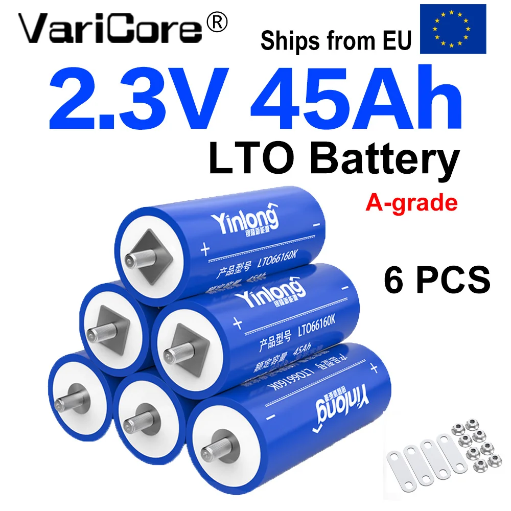 2,3V 45Ah LTO-Batteriezelle 66160 Lithium-Titanat-Prismenbatterie für Solarenergiespeichersysteme, Wohnmobile, Marine, Golfcarts, Elektrofahrzeuge