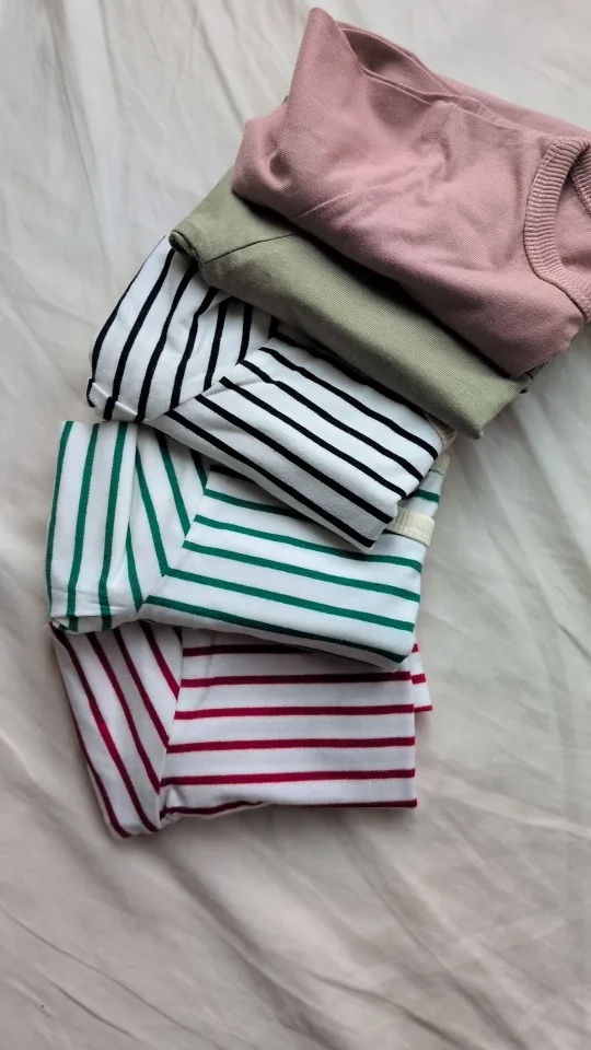 Infant Newborn Girls Boys Autumn Full Sleeve Striped Top Tees Kids Baby Casual Bottoming Shirts Toddler T-shirts Cotton Clothing photo review