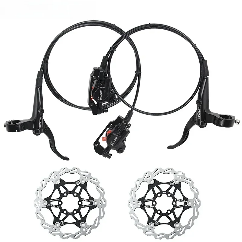 AliExpress BUCKLOS Mountain Bike Hydraulic Brakes Bicycle Oil Pressure Disc Brake Set 800/1500mm Bike Front Rear Brake Caliper/Lever