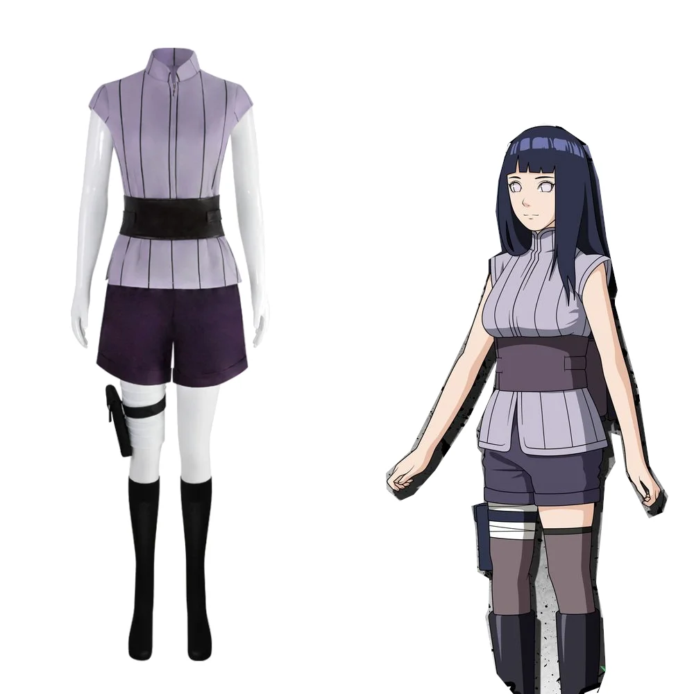 

Hinata Cosplay Costume Hyuga Hinata Ninja Outfit Sexy Women Costume with Leg Pouch Halloween Anime Character Suit for Party