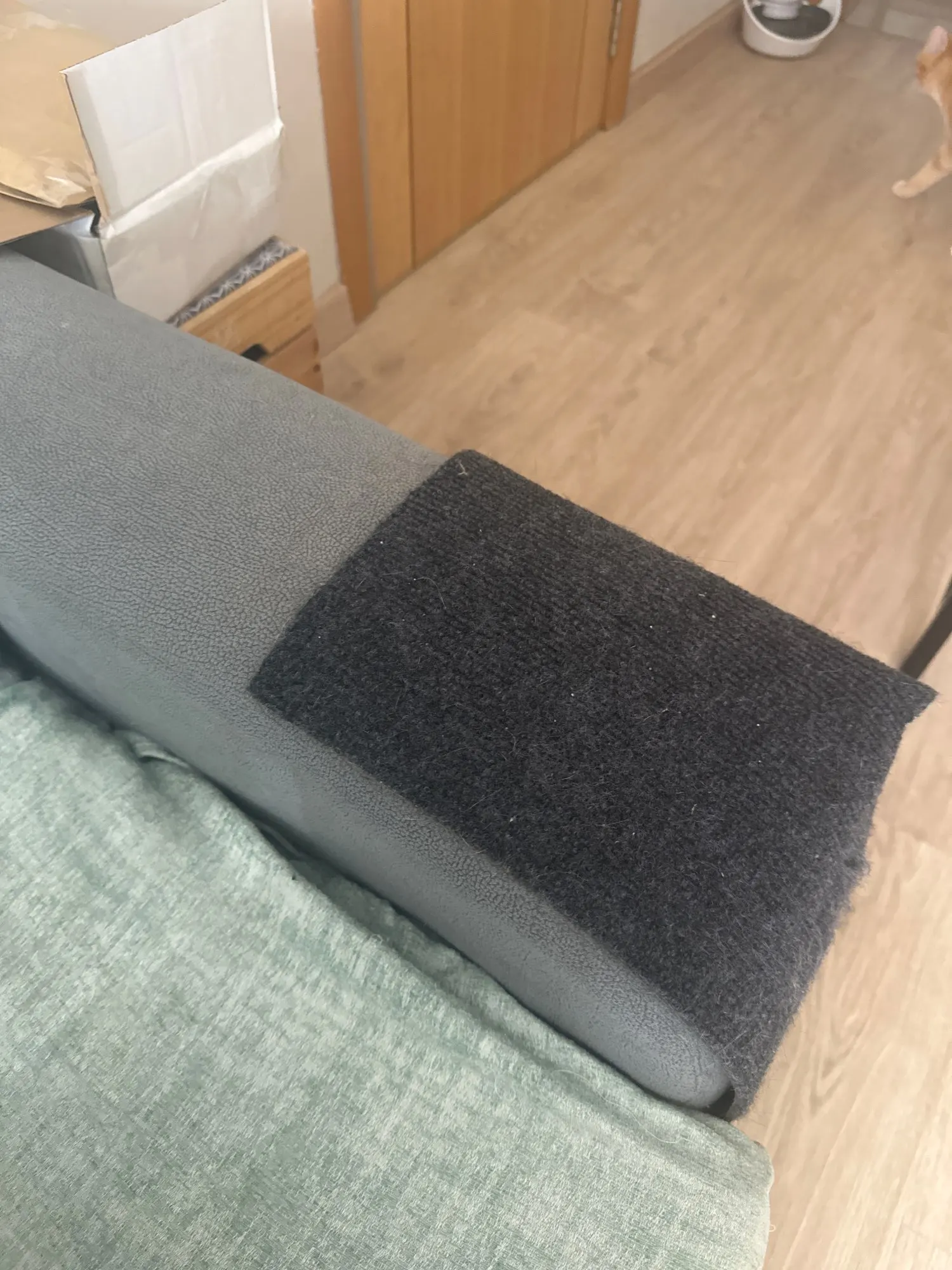 Customer review photo for Self-Adhesive Cat Scratch Furniture Protector