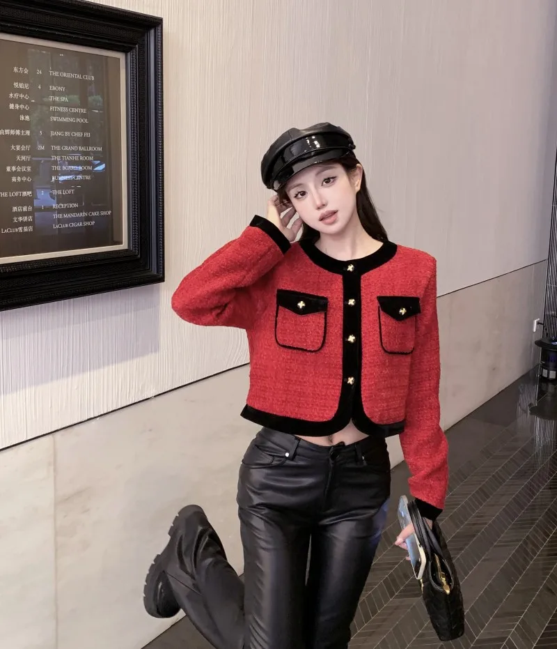 

High Street Fall Winter Jackets Women 2023 Vntage Fragrance Tweed Coats Fashion Luxury Short Outerwear