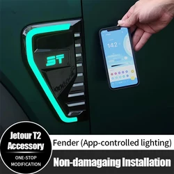 For Jetour T2 Traveler Fender Side Vents Compatible Replacement LED Decorative Side Vent Car Accessories