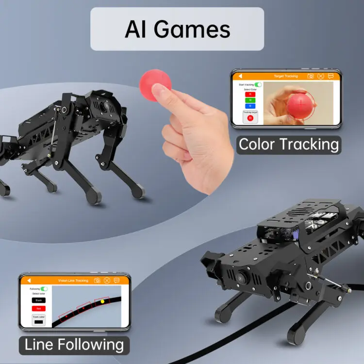 Hiwonder PuppyPi Quadruped Robot with AI Vision Powered by Raspberry Pi ROS Robot Dog