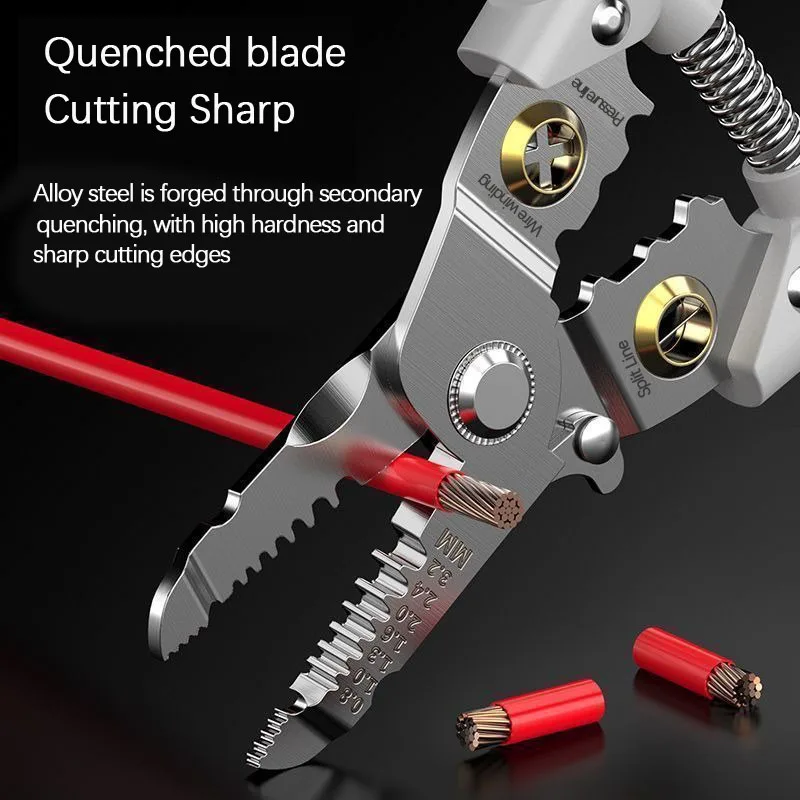 Electrician Specific Wire Stripping Pliers Multifunctional Electricians Maintenance Anti-Slip Stripper Cable Crimper Pliers Tool