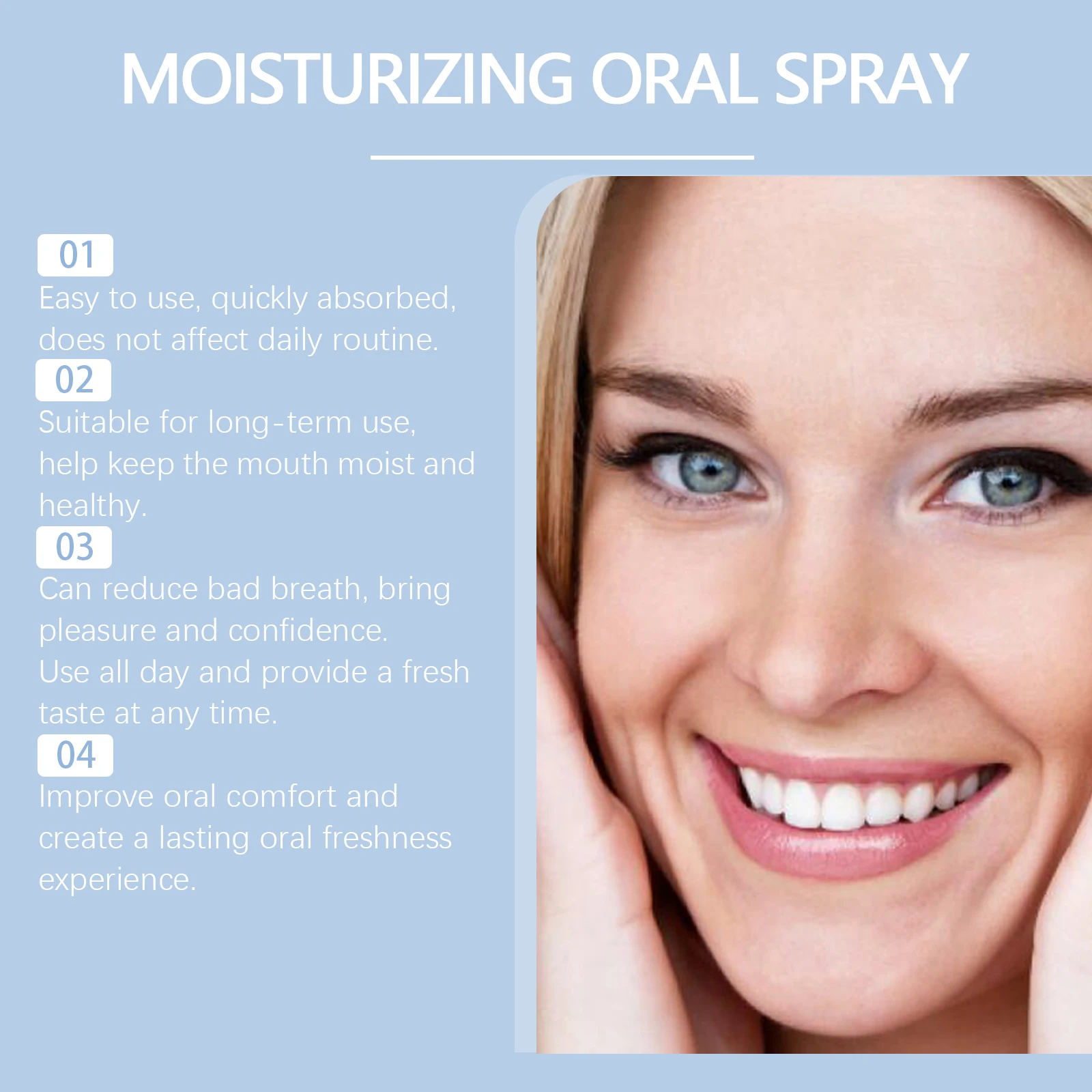 Oralhoe 50ml Nawilżający Spray do Ust Odświeżający Usta Usuwa Nieprzyjemny Zapach Uśmierzający Wysuszenie Miękkiej Dziąs Oralhoe o Smaku Mięty z Trwałym Zapachem Spray do Pielęgnacji Jamy Ustnej