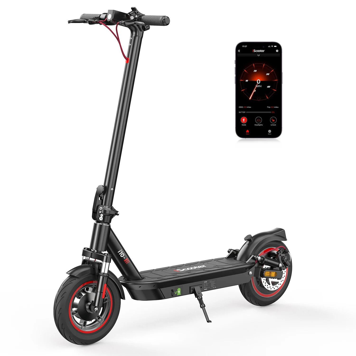 L’IScooter I10 (monopattino elettrico) è dotato di un motore da 650 W, una batteria da 15 Ah, una velocità massima di 40 km/h e pneumatici pneumatici da 10 pollici.