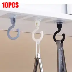 1/3/10 pieces transparent ceiling hook 360° rotatable ceiling wall hook home multifunctional kitchen bathroom self-adhesive hook