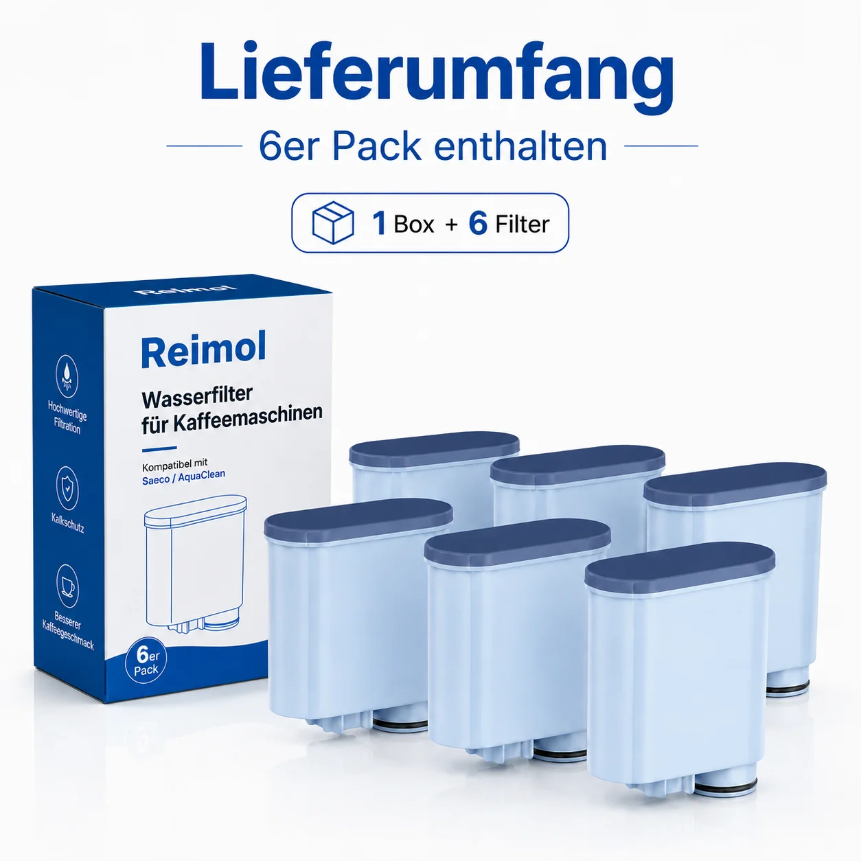 Reimol 6 Stück Kaffeemaschinen-Wasserfilter Ersatzfilter für Philips Saeco Serien 2200/2300/3200/3300/4400, kompatibel mit Philips Saeco – Detail 7