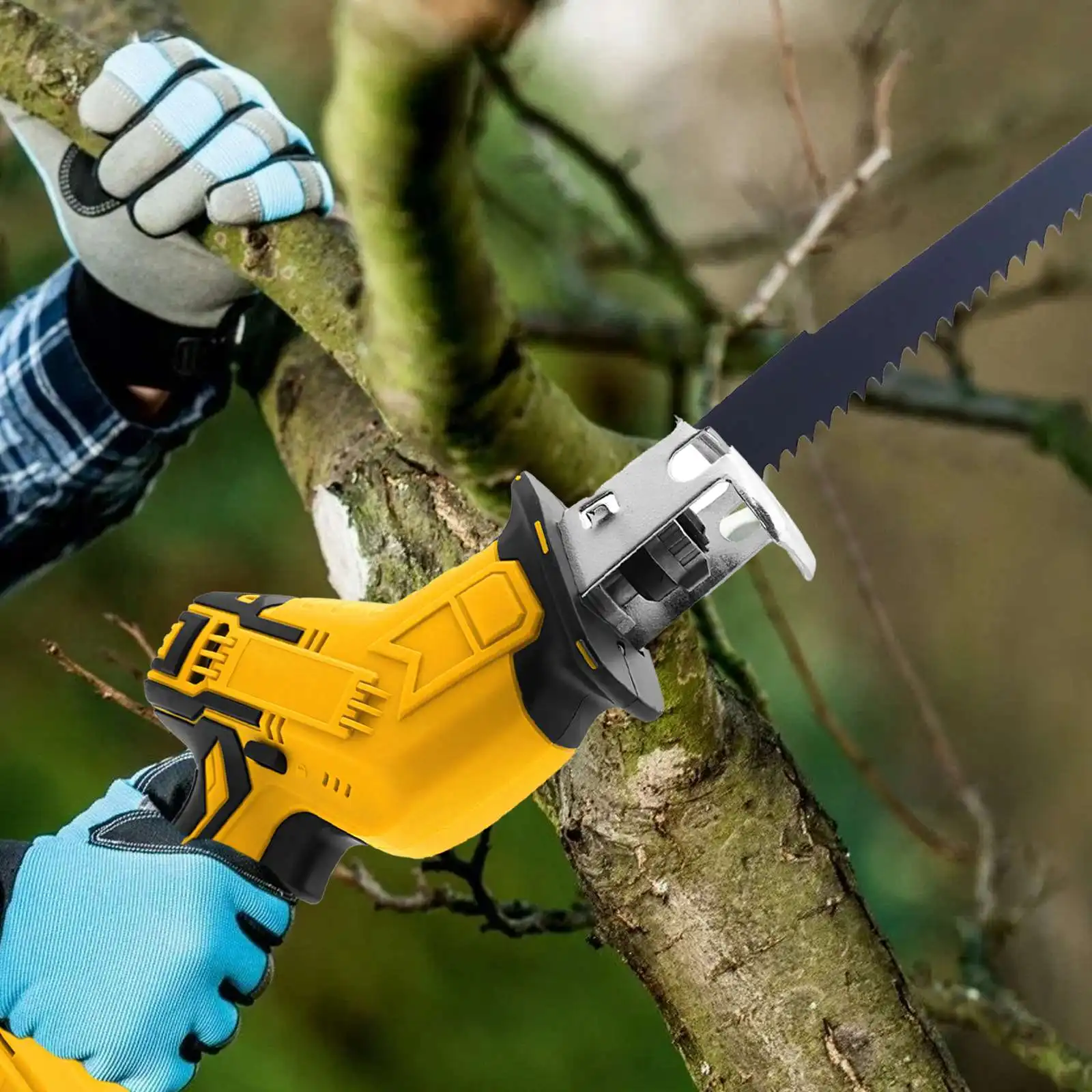 150 mm Akku-Säbelsäge, 3000 U/min, variable Geschwindigkeit, Metall- und Holzschneidewerkzeug, elektrische Säge für 21 V – Detail 5