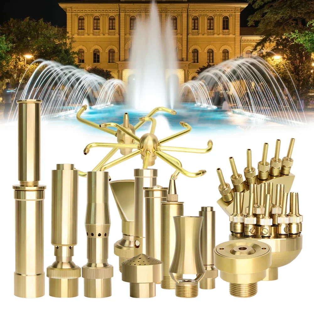 Muciakie 15 Soorten Fonteinsproeiers Messing Sprinklers Tuin Vijver Draaiende Koperen Nozzles Hoofd Voor Outdoor Park Water Ornamenten - afbeelding 2
