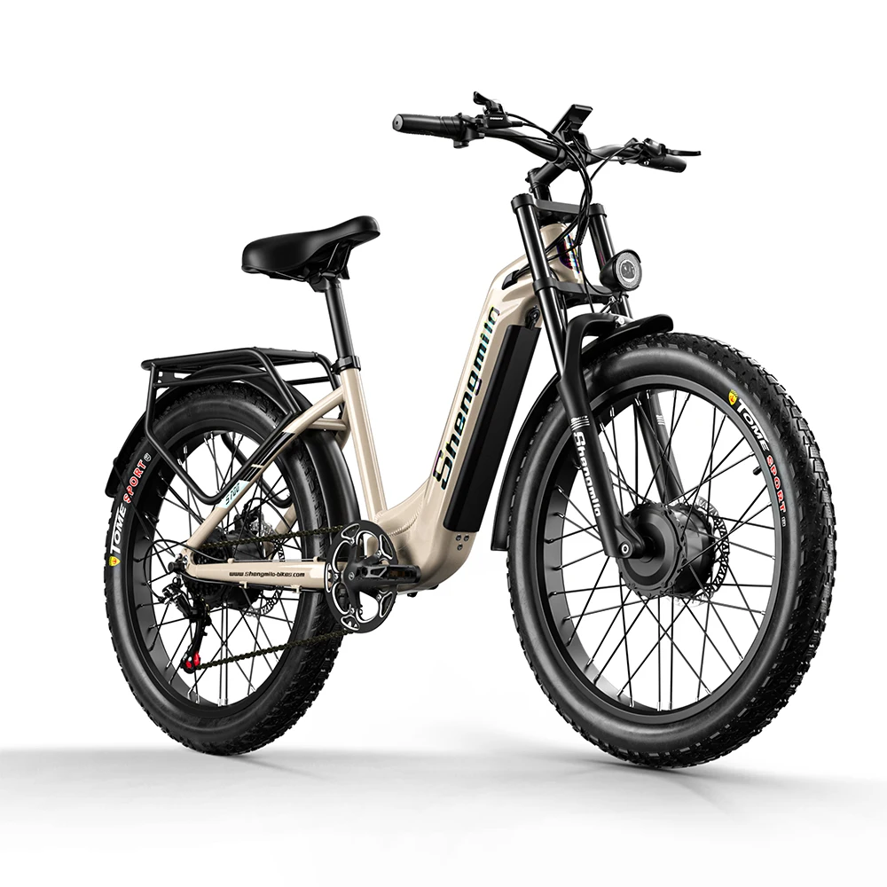 

Shengmilo S700 Electric Bike for Adults 2000W Dual Motor, 48V17.5AH Battery,26Inch Fat tire ebike Commuter Electric Bicycle bike