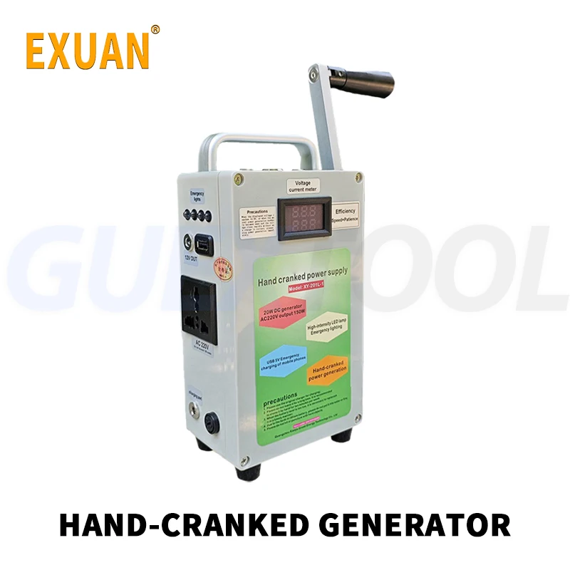 

Manual Generator Hand cranked Generator Power Supply 220V 150W 500W Outdoor Mobile Power Bank Charging Bank