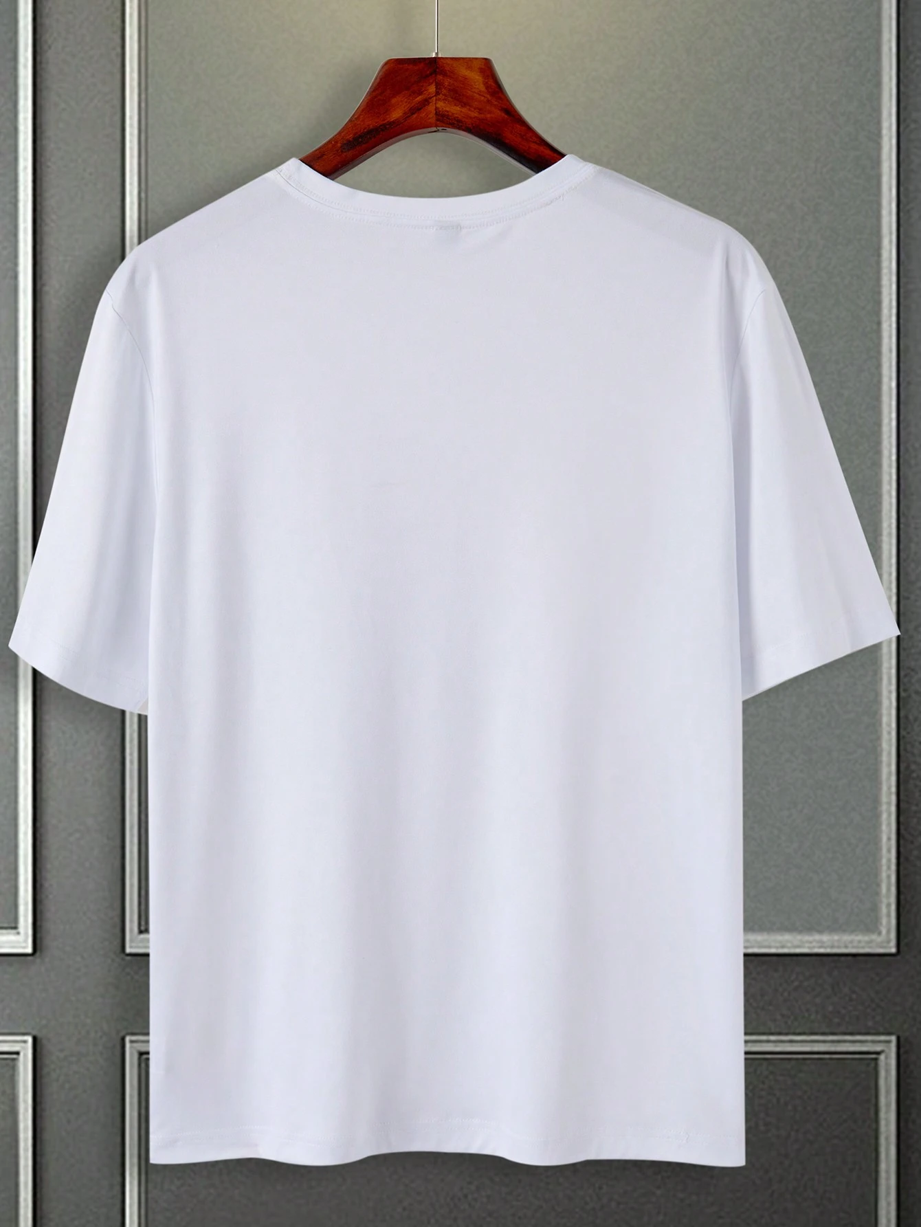 Men Summer Cute Cartoon Printed Round Neck Short Sleeve Casual T-Shirt, Boyfriend Gift, For Going Out, White Graphic Tee