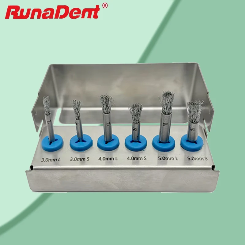 

Dental Implant Surface Brush 420 Stainless Steel Non-Magnetic Peri-Implantitis Cleaning Tool Set