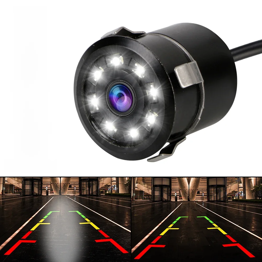 Samochodowa kamera cofania z 8 diodami LED 170 °   Noktowizor Monitorowanie parkowania i cofania CCD Wodoodporne szerokokątne kamery cofania — zdjęcie 2