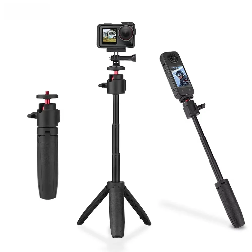 BRDRC przenośny kij do selfie dla Insta360 X5/Pocket 3/Action 5 Pro/Gopro12 13 statyw regulowane przedłużacze akcesoria do aparatu — zdjęcie 2
