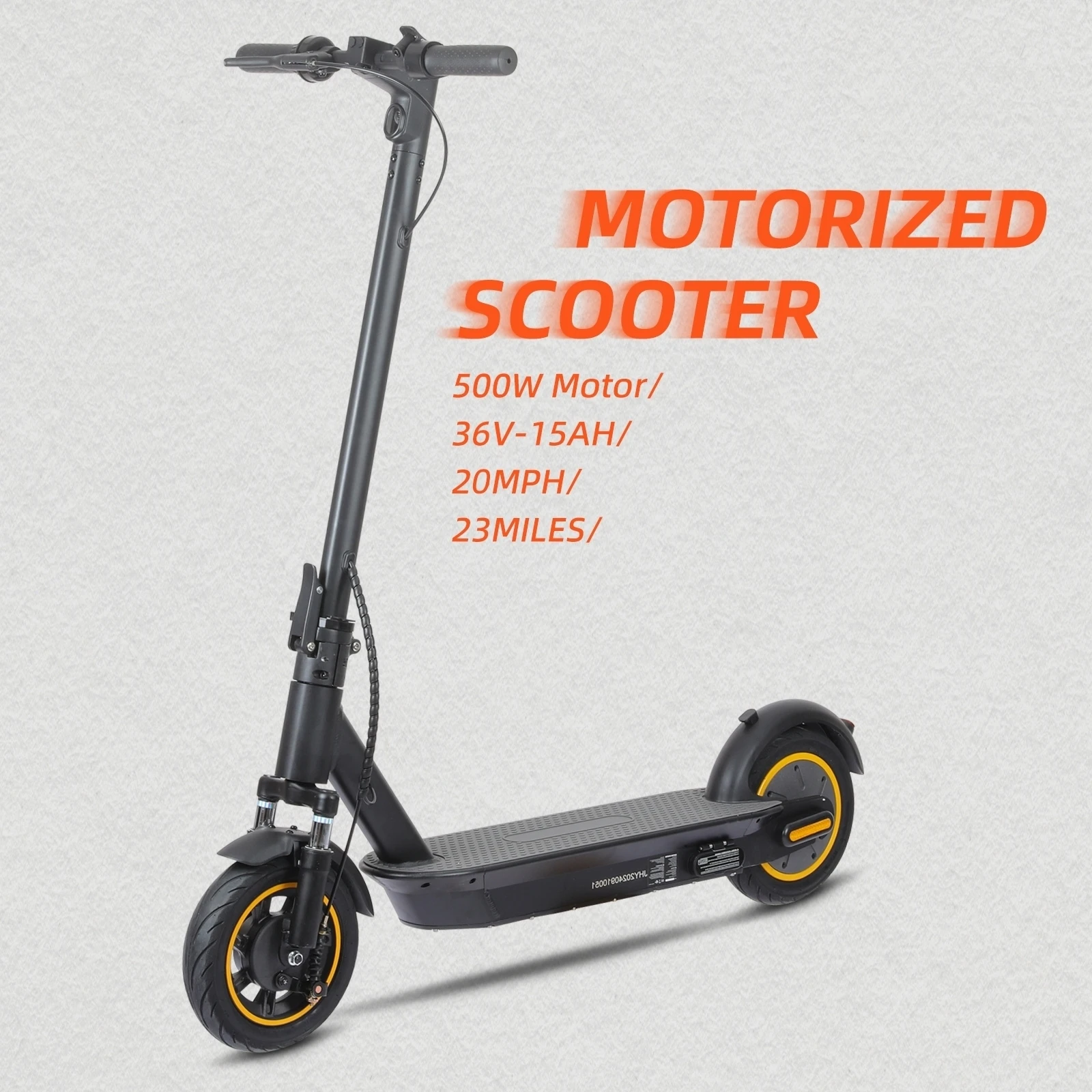 

Foldable Electric Scooter, 500W Motor, Electronic Brakes, 10-Inch Inflatable Tires, Dual Suspension