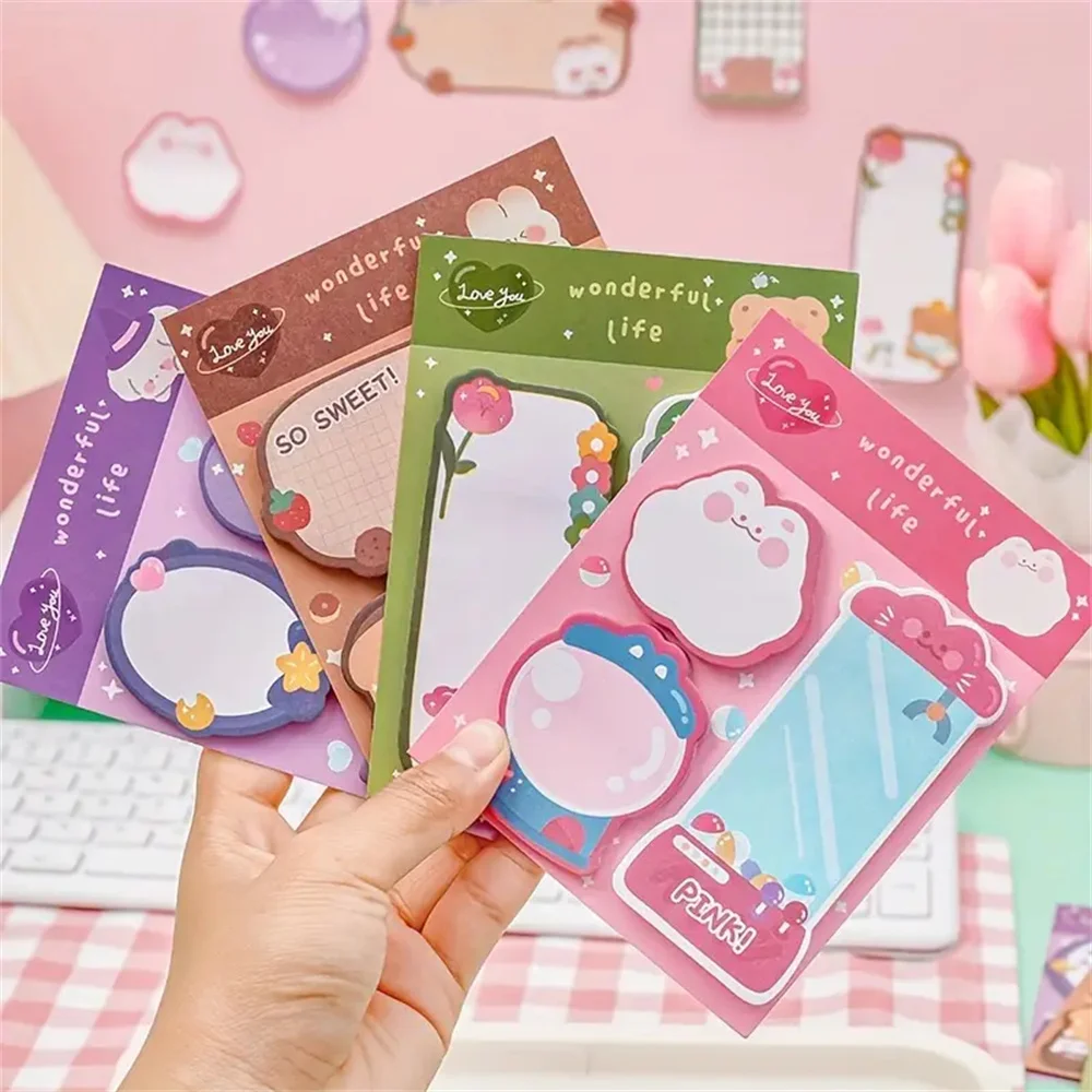 Adorable Kawaii Rabbit & Bear Sticky Notes: 60 Sheets of Fun & Functionality for Messages, Reminders, & Office Decor!