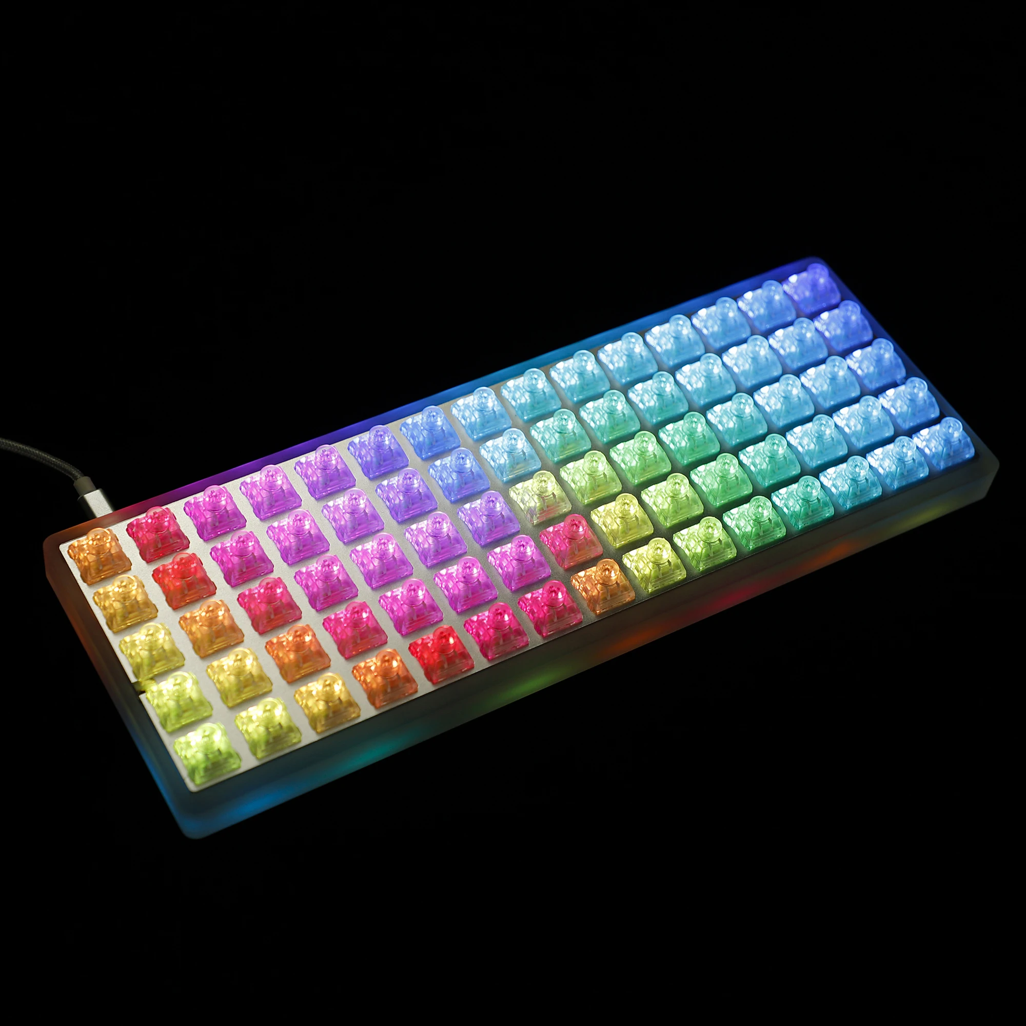 Idobao x YMDK 75 Keys Ortholinear Layout VIA Acrylic Case Plate hot-swappable Hot Swap RGB PCB Full Keyboard