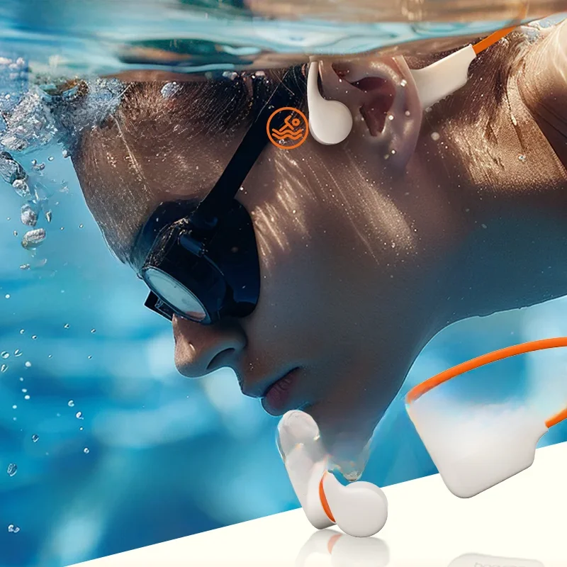 AliExpress POLVCDG Bone conduction earphones Bluetooth earphones 32GB memory IPX8 waterproof swimming  running and cycling