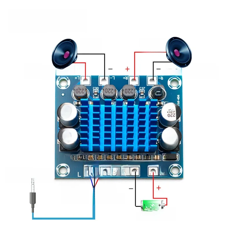 XH-A232 30W + 30W carte amplificateur de puissance Audio stéréo numérique double canal 12V 24V carte amplificateur 8-26V DC carte amplificateur Audio