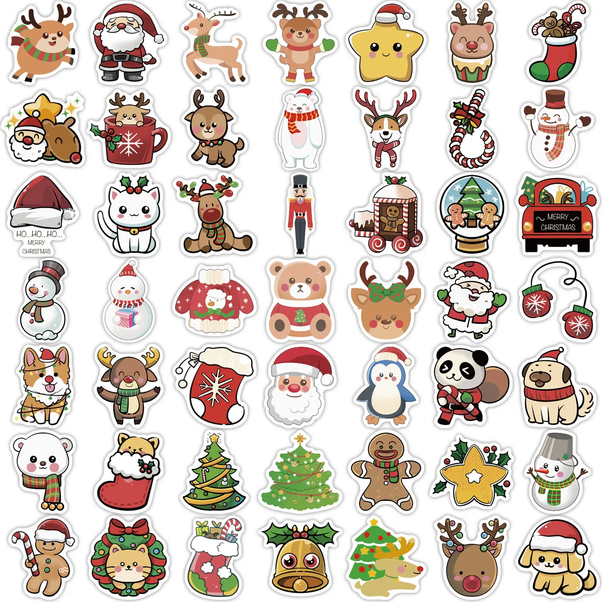 50 個漫画クリスマス落書きステッカー装飾ギター DIY 荷物ラップトップ電話ケース防水ステッカー