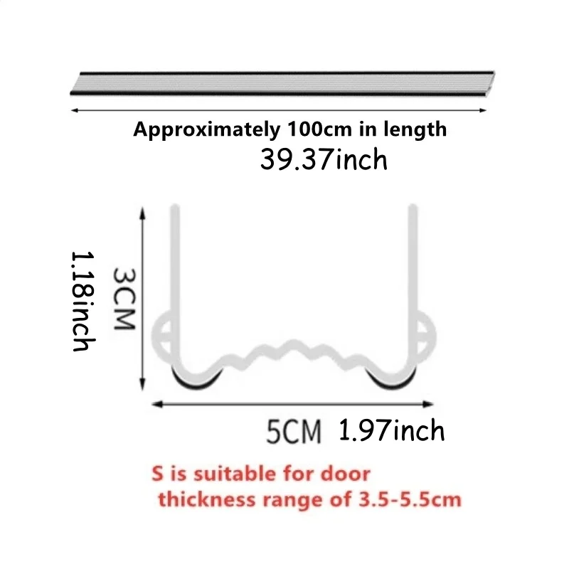 1 szt. 1m/39,37 cala Uszczelka pod drzwi, listwa uszczelniająca, blokada przeciągów pod drzwiami, grubsza, chroniąca przed zimnem, uszczelniająca szczeliny