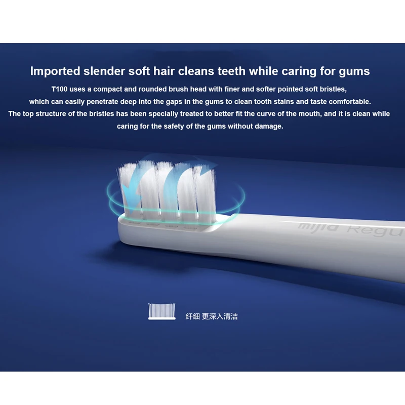XIAOMI Mijia T100 Sonic Electric Toothbrush Mi Smart Tooth Brush Colorful USB Rechargeable IPX7 Waterproof For Toothbrushes head