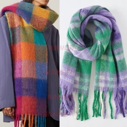 Bufanda de Cachemira de lujo para mujer, chal cálido de invierno, Pashmina larga con borlas, manta gruesa, novedad de 2022