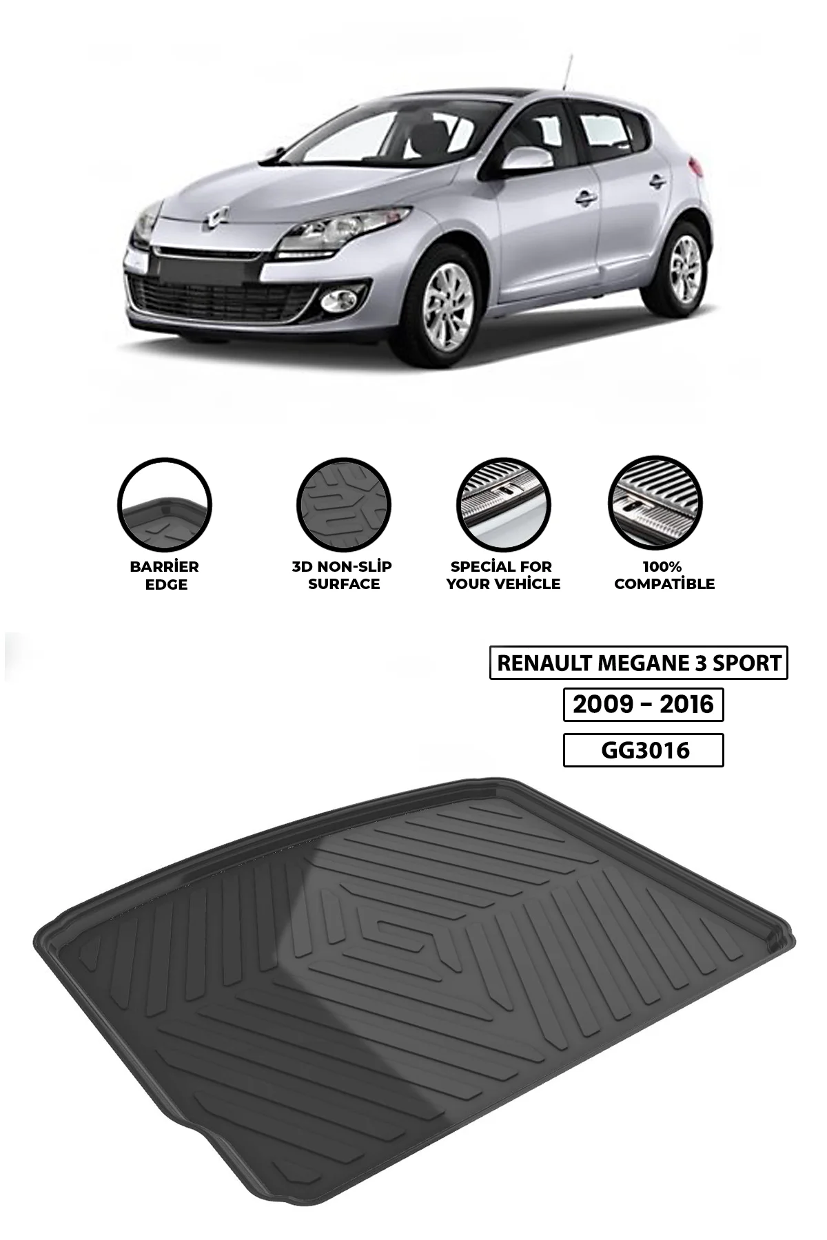 

Для-RENAULT-MEGANE-3-SPORT2009-2016 рассеиватель для багажного отделения удлинитель для заднего бампера