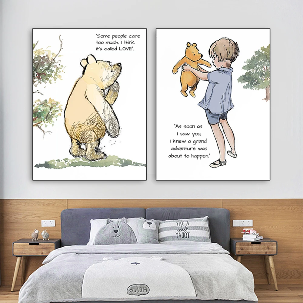 

Miniso Disney Colorful Winnie Bear Print Poster Canvas Decoration Of Living Room Baby Rooms Bedroom And Bathroom Children's Gift