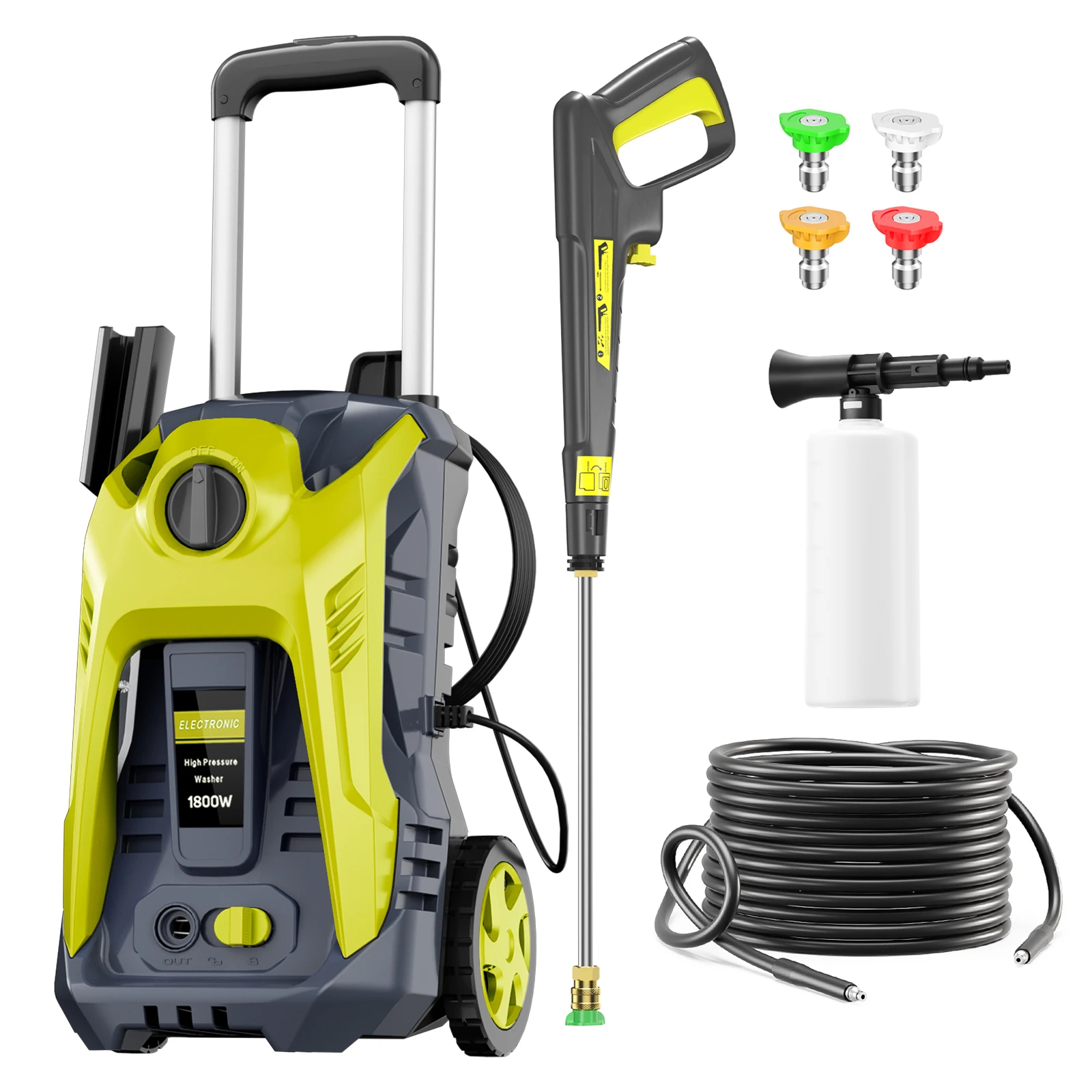 

Electric Pressure Washer 4800PSI 2.9GPM Pressure Washer with 25 Ft Hose, 4 Quick Connect Nozzle,Cleaning for Pool, Patio, Car