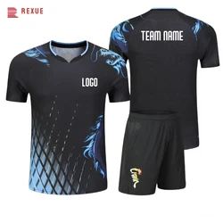 Print Badminton Tennis T-shirt for Men Women Kids China Dragon 3D Printed Table Tennis Uniform Tops Couple Volleyball Clothes