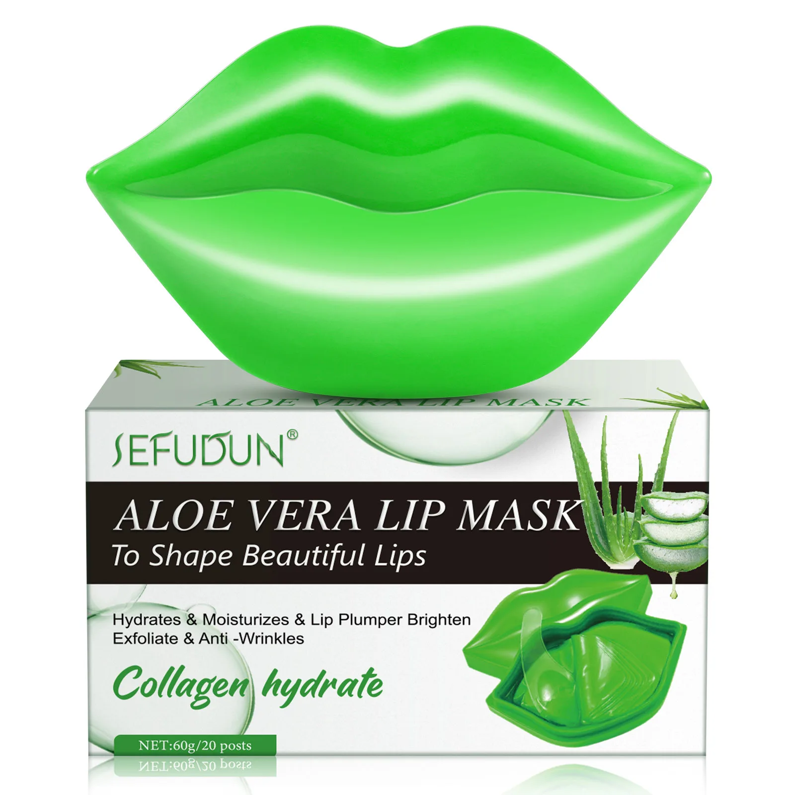 Maschera Labbra all'Aloe Vera Idrata Idrata Volumizzante per Labbra Illumina Esfolia Antirughe per Labbra Secche Trattamento Notturno Maschere in Gel