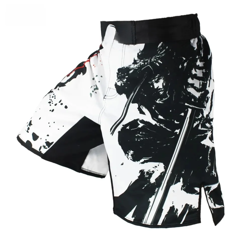 SOTF Black Elastyczna talia Bushido Fitness szorstkie ninja spodenki sportowe Tiger Muay Thai mma spodenki bokserskie odzież bokserska thai boxing — zdjęcie 2