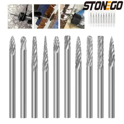 STONEGO 10 pz/20 pz Set di frese in metallo duro solido 0.118 