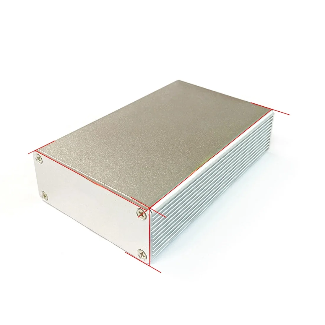 Obudowa aluminiowa obudowa wytłaczana obudowa skrzynki przyłączeniowej 27(1.06 ")(H)X66(2.59")(W)X100mm(3.93 ")(L) nowy DIY srebrny — zdjęcie 2