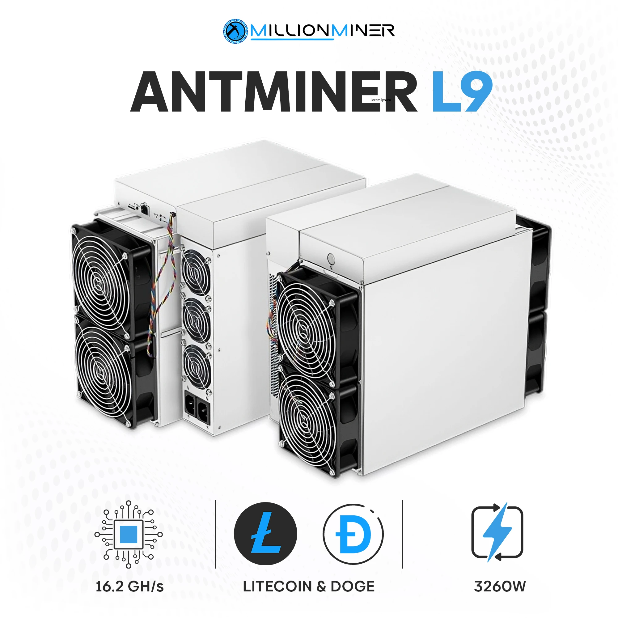 

S. BEST QUALITY BUY 7 AND GET 4 FREE NEW Bitmain Antminer L9 Litecoin & Dogecoin Miner 16.2Gh/s