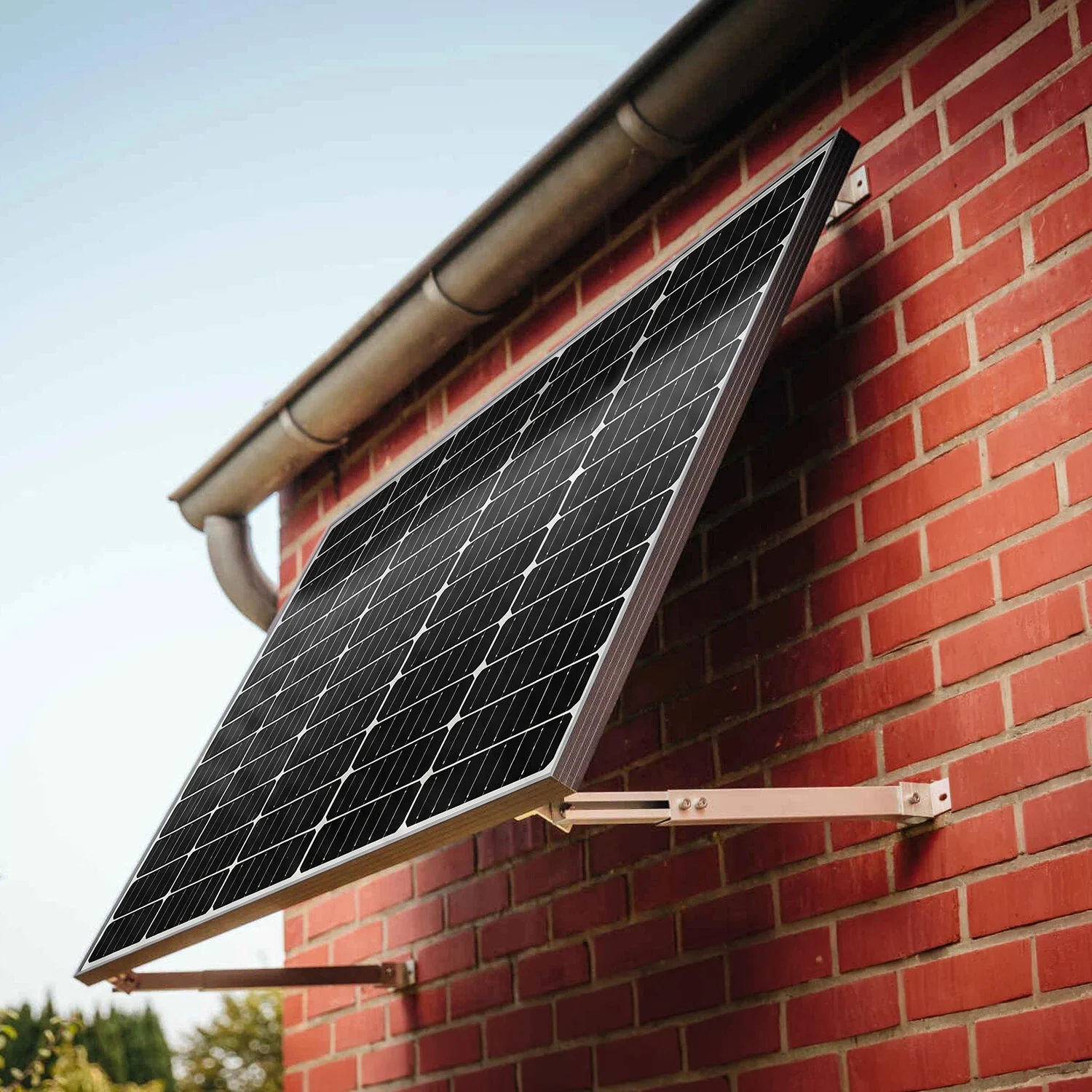Staffa per pannello solare 4X 15 ° -30 ° 2 Supporti per pannelli solari - Staffa di montaggio per pannelli fotovoltaici, per pareti, tetti, tetti piani, terreno, camper - Lunghezza regolabile,