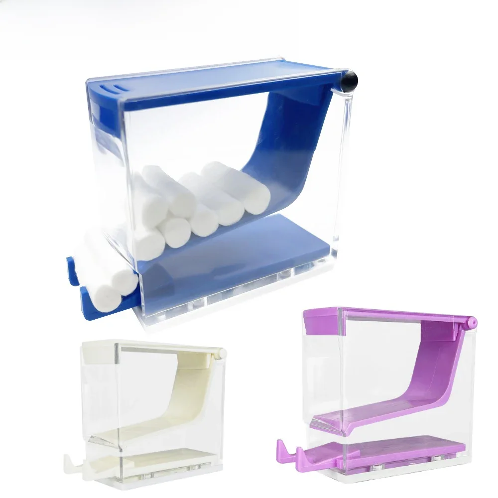 Porte-distributeur de rouleau de coton dentaire, boîte de rangement de rouleau de coton de couleur blanc bleu violet, étui de placement, fournitures de laboratoire de dentisterie