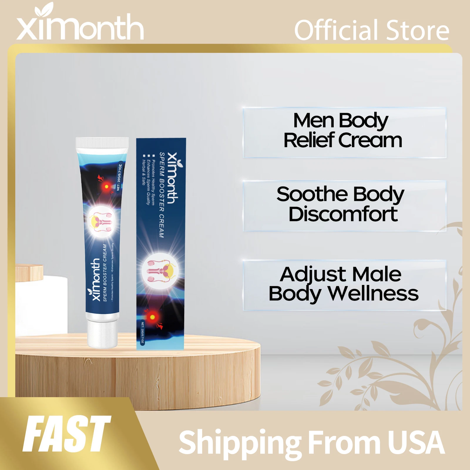 

Ginseng Men Body Relief Cream Soothe Body Discomfort Calm Pain Adjust Male Body Wellness Mild Nourish Male Private Part Care Gel