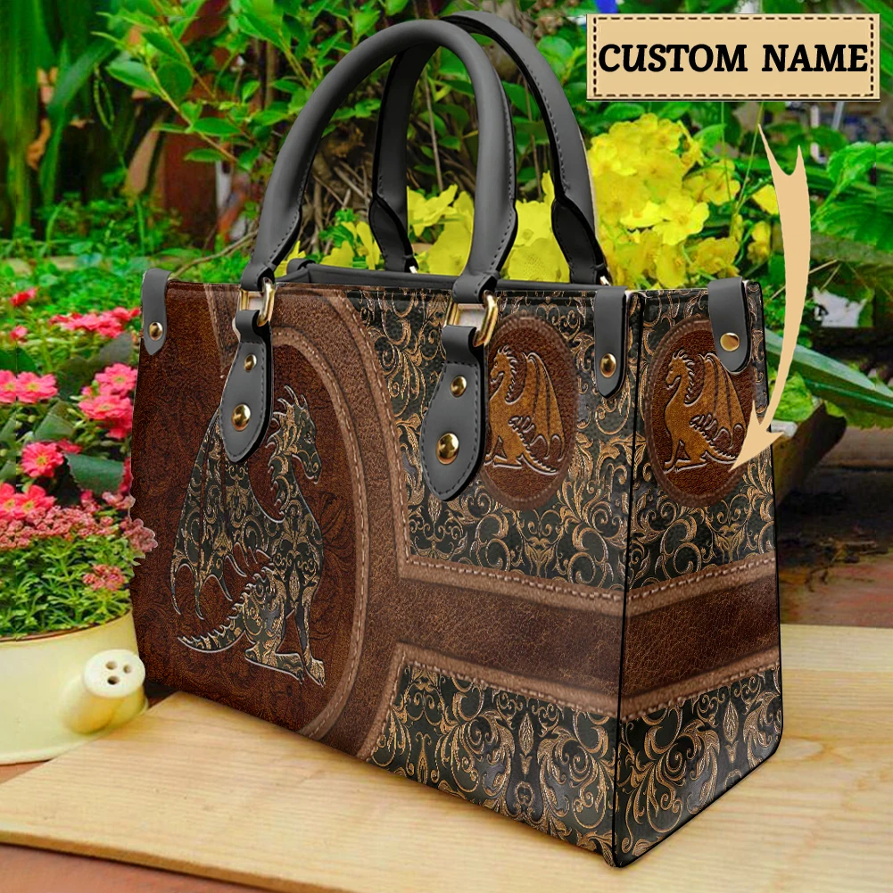 

Fly Dragon 3D Vintage Brand Designer Handbag Classic Trend Top Handle Saddle Bag Casual Outdoor Fashion Shoulder Bag for Female