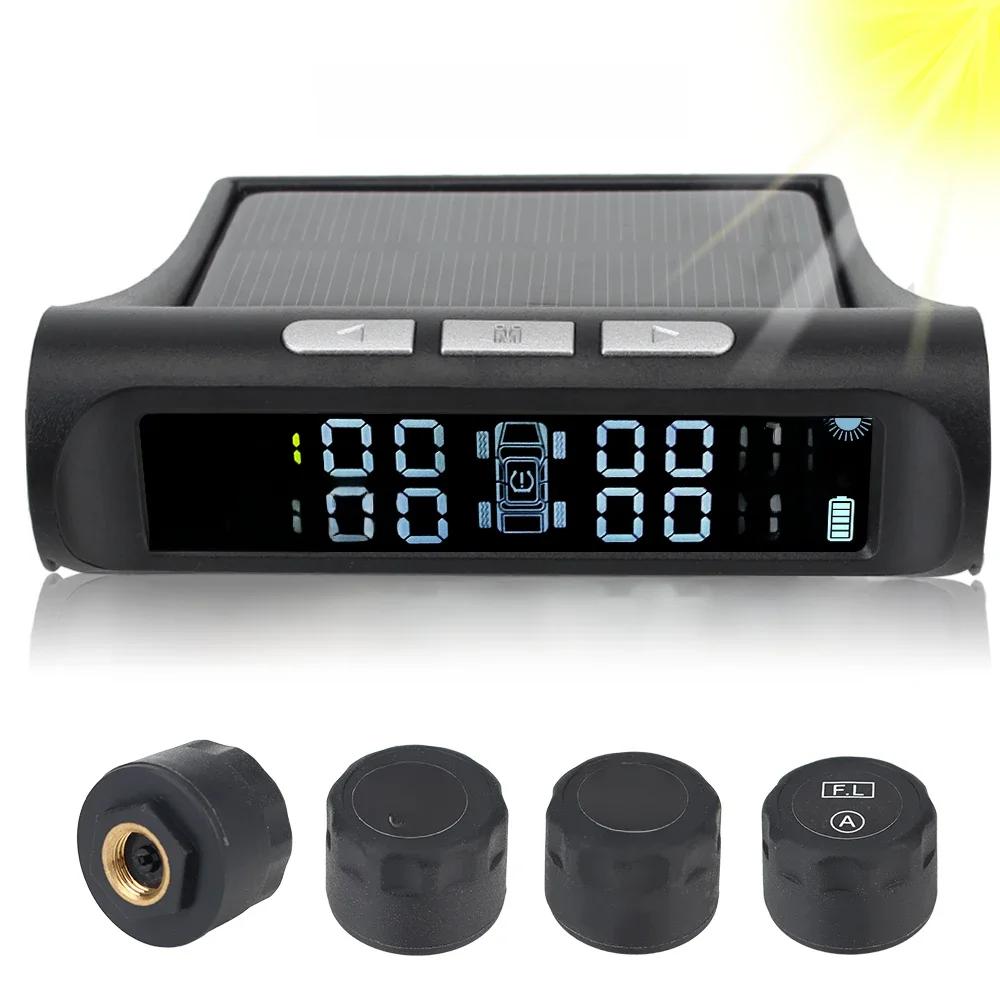 Capteurs solaires TPMS, système de surveillance de la pression des pneus de voiture, testeur de pneus, jauge de Test, affichage numérique, accessoires automobiles universels