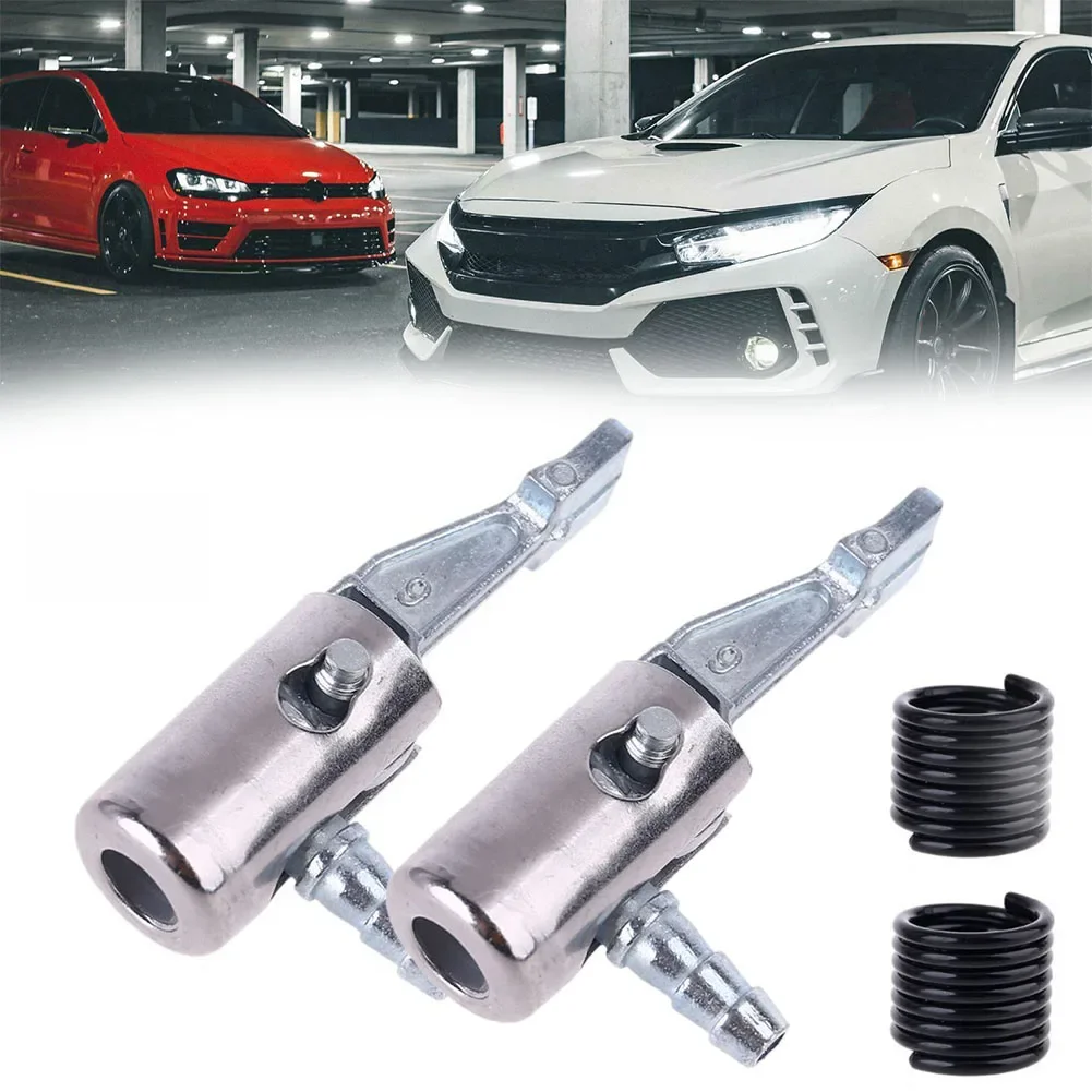 Mandrin à Air de verrouillage 1/4, 1/2 pièces, Valve de gonflage de pneus de voiture, camion, pompe à Air, buse à Clip, connecteur adaptateur en métal avec ressort